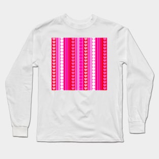 Heart and Circles with Stripes Long Sleeve T-Shirt